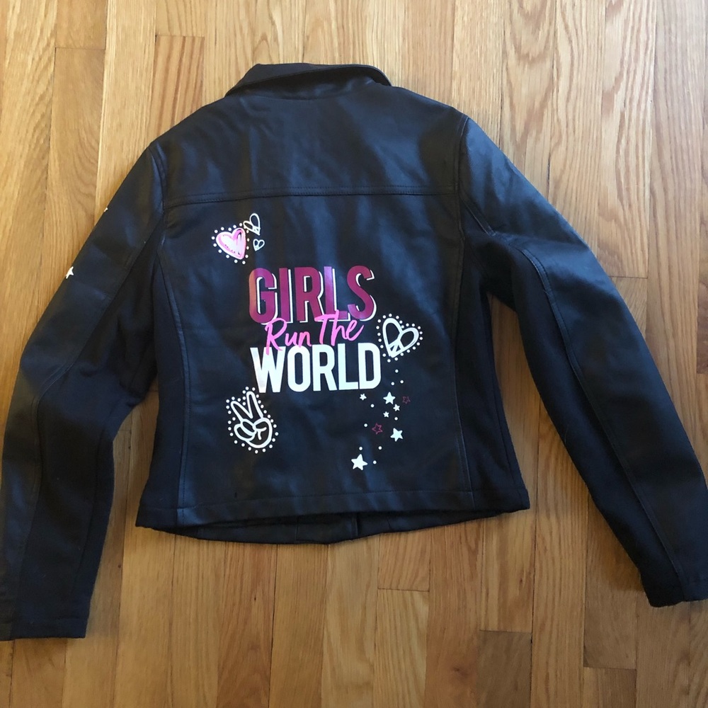 Girls Faux leather jacket. Justice.